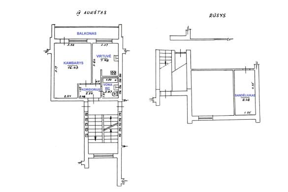 1 kambario butas Vilniaus g., Biržuose-7